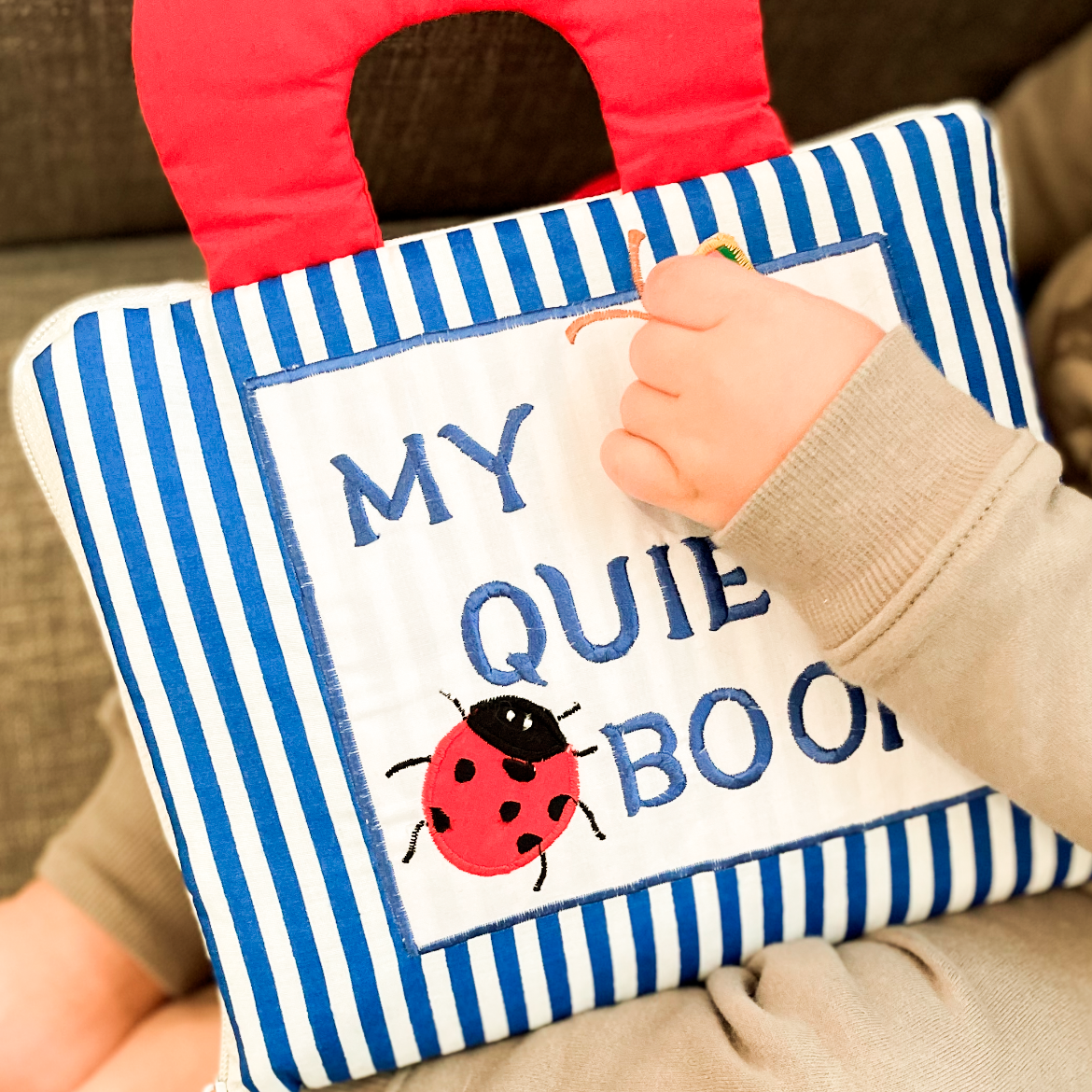 Cloth Activity Book - Quiet Book Blue Stripe