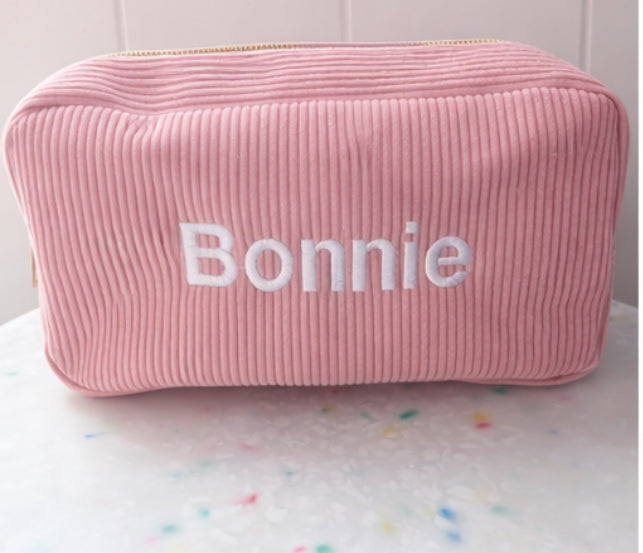 Personalised Corduroy Makeup Bag/ Pencil Case