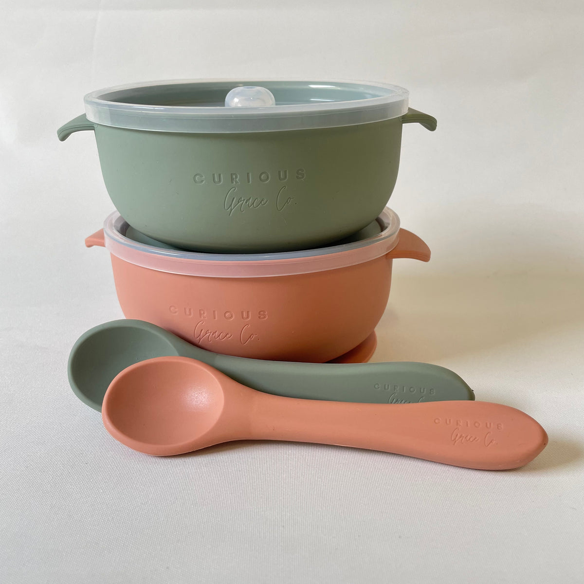 Silicone Bowl and Spoon Set Curious Grace Co 💚
