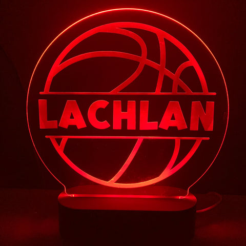 Personalised Night Light - Basketball Acrylic Top