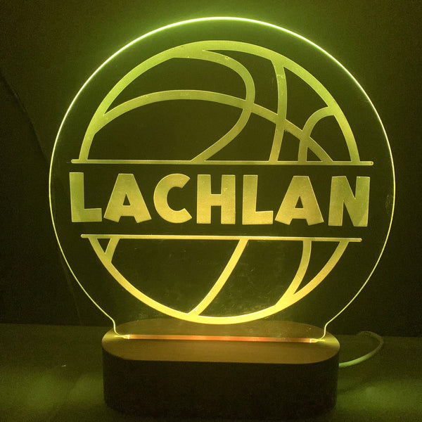 Personalised Night Light - Basketball Acrylic Top