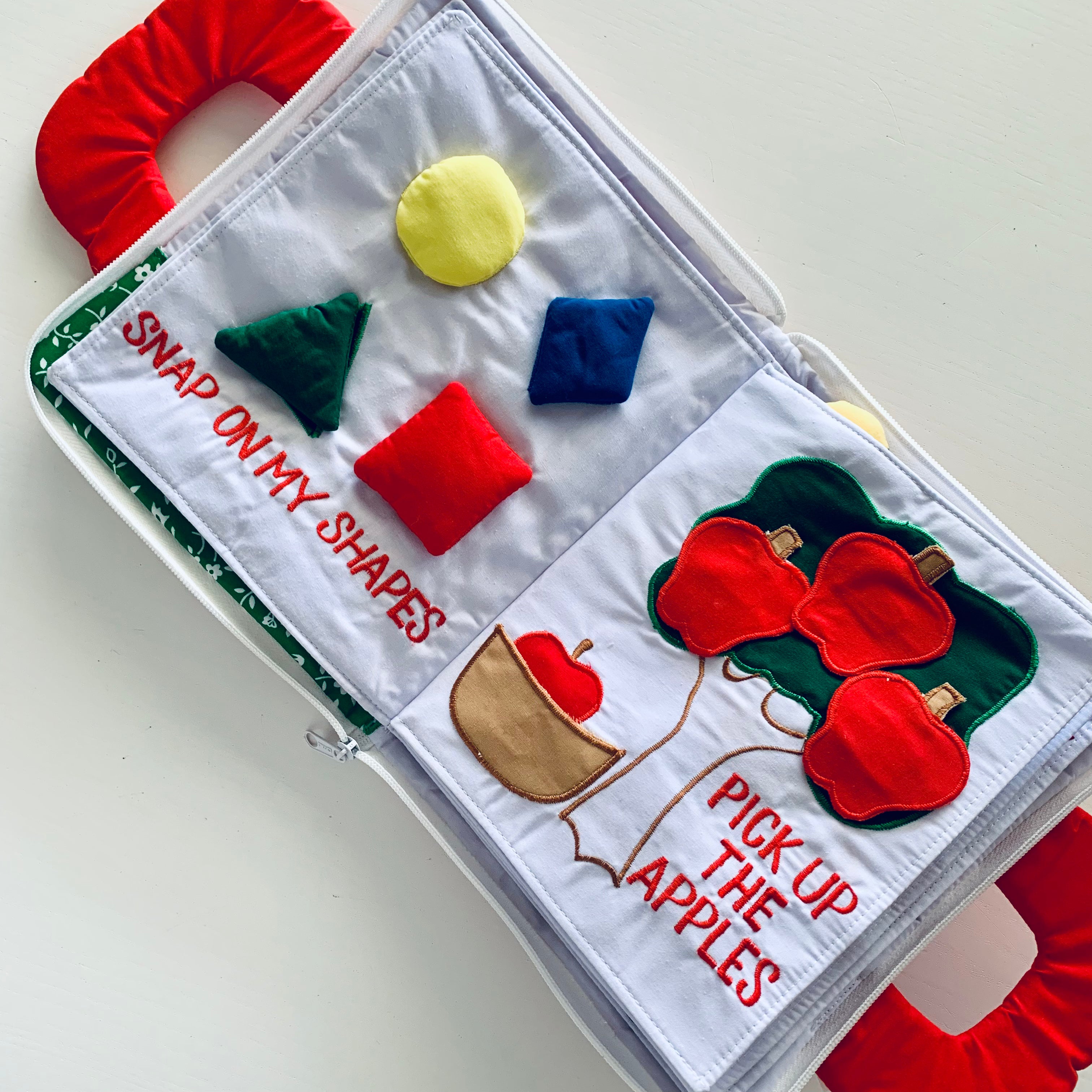 Cloth Activity Book - Quiet Book Red Stripe