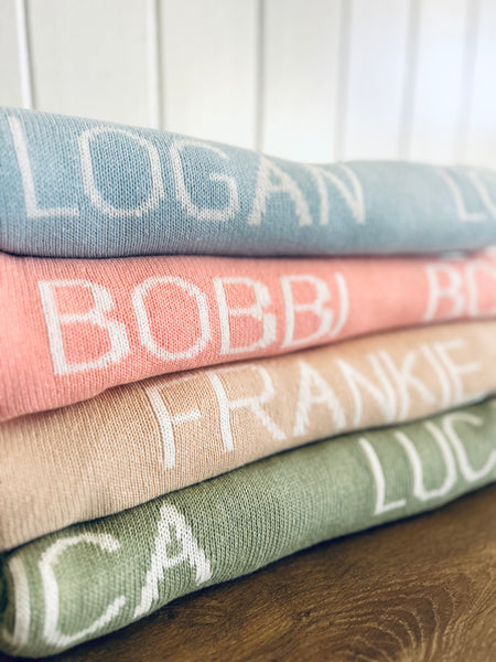 Personalised Printed Name Blanket by Curious Grace Co.