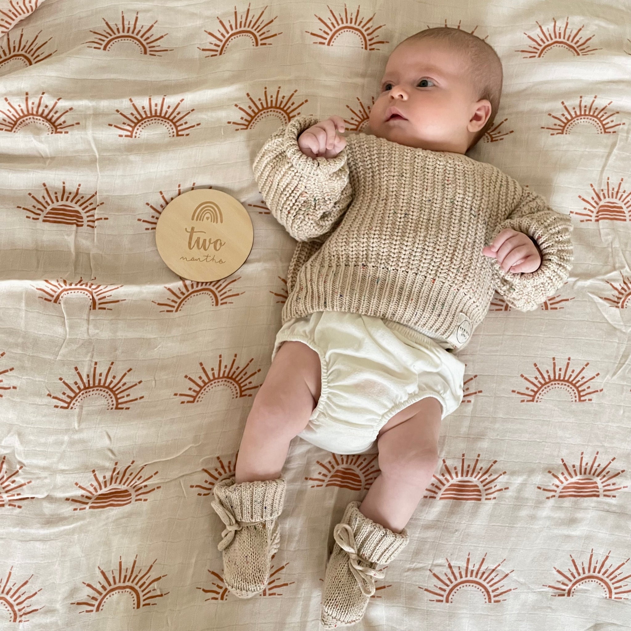 Cotton/ Bamboo Swaddle: Here Comes the Sun