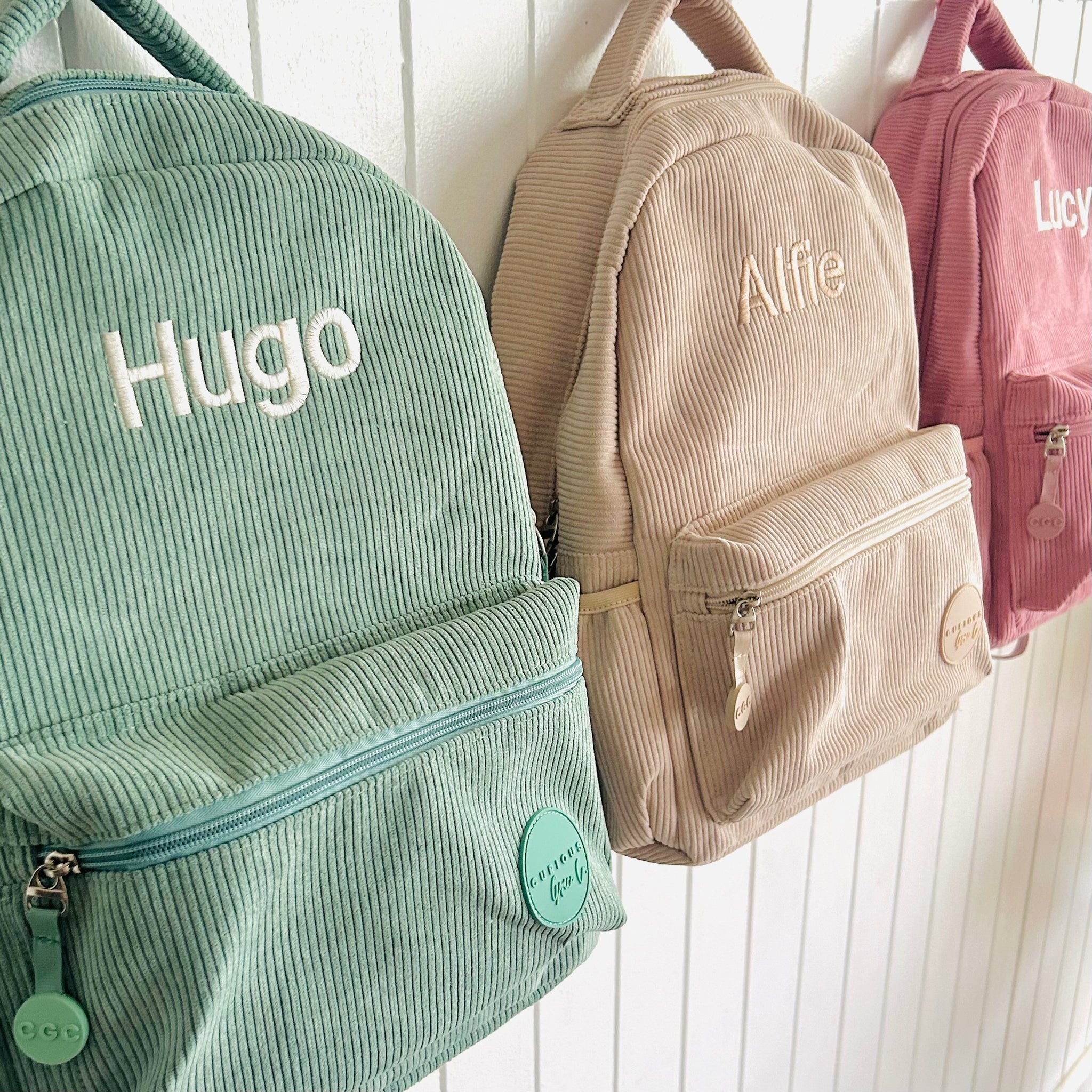 Corduroy Backpack with personalised option Curious Grace Co