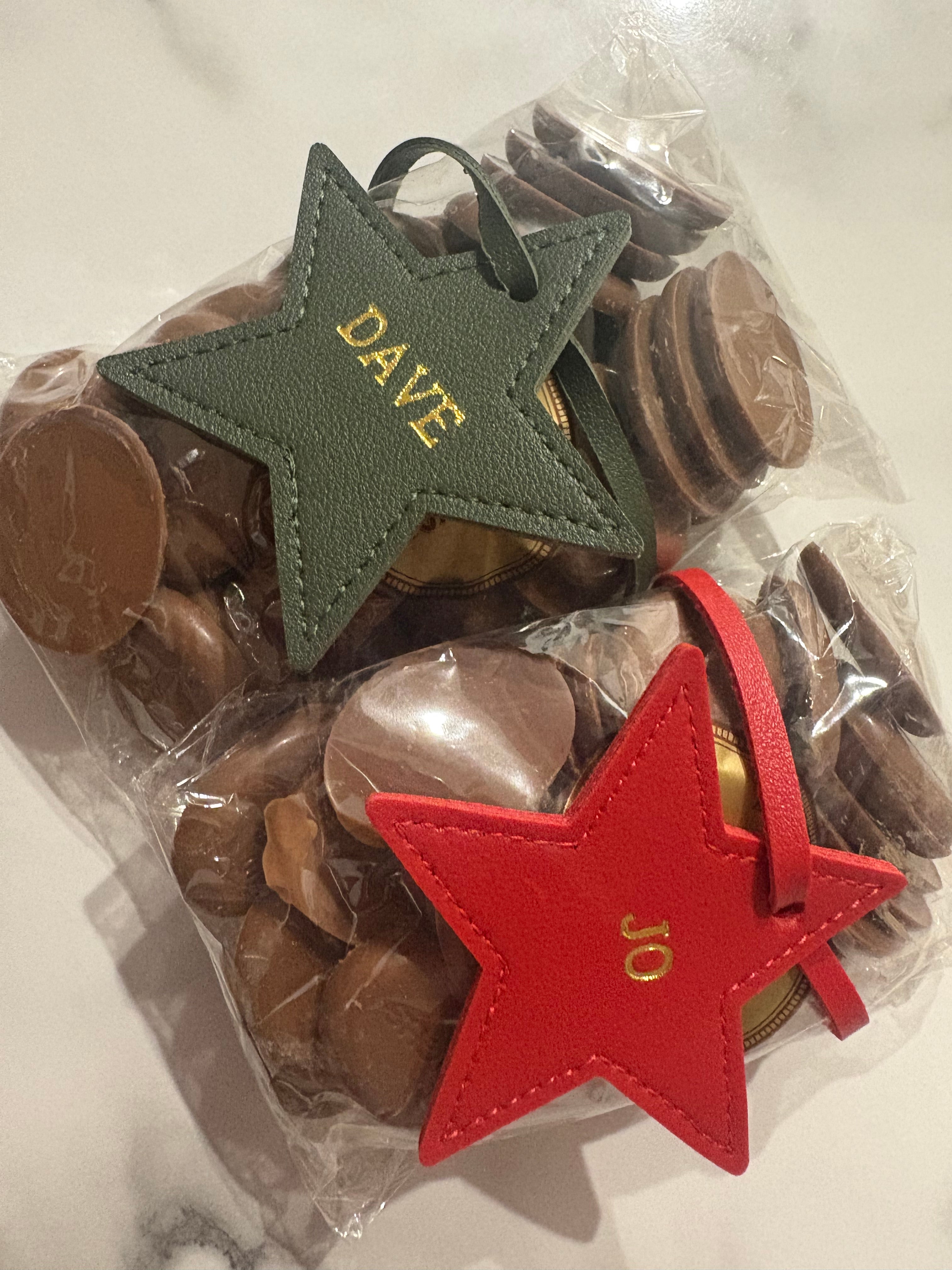 Personalised Leather Star/Heart