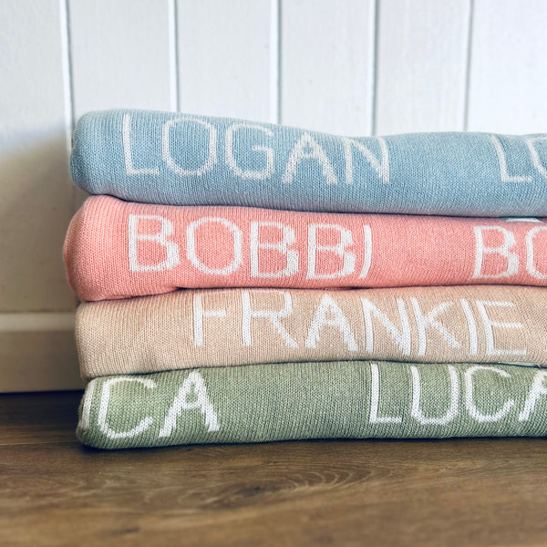 Personalised Printed Name Blanket by Curious Grace Co.