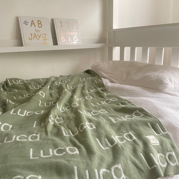 Personalised Printed Name Blanket by Curious Grace Co.