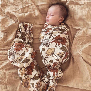 Cotton/ Bamboo Swaddle: Springtime Blooms