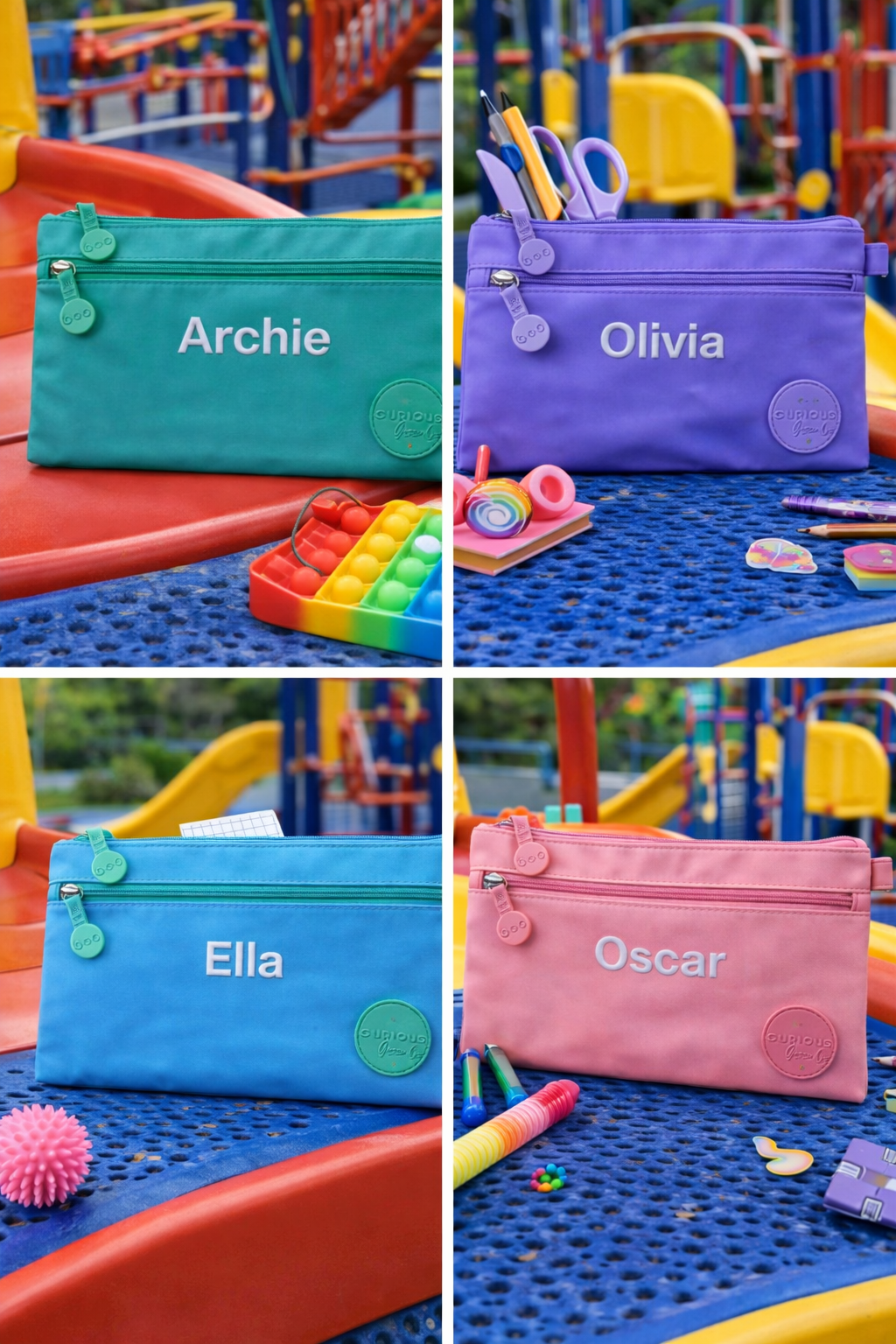 Personalised Double Zip Pencil Case for Kids