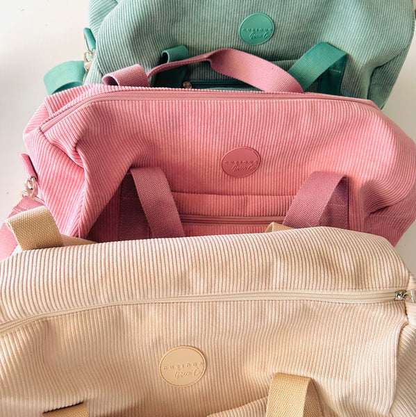 Duffle overnight bags by Curious Grace Co. 