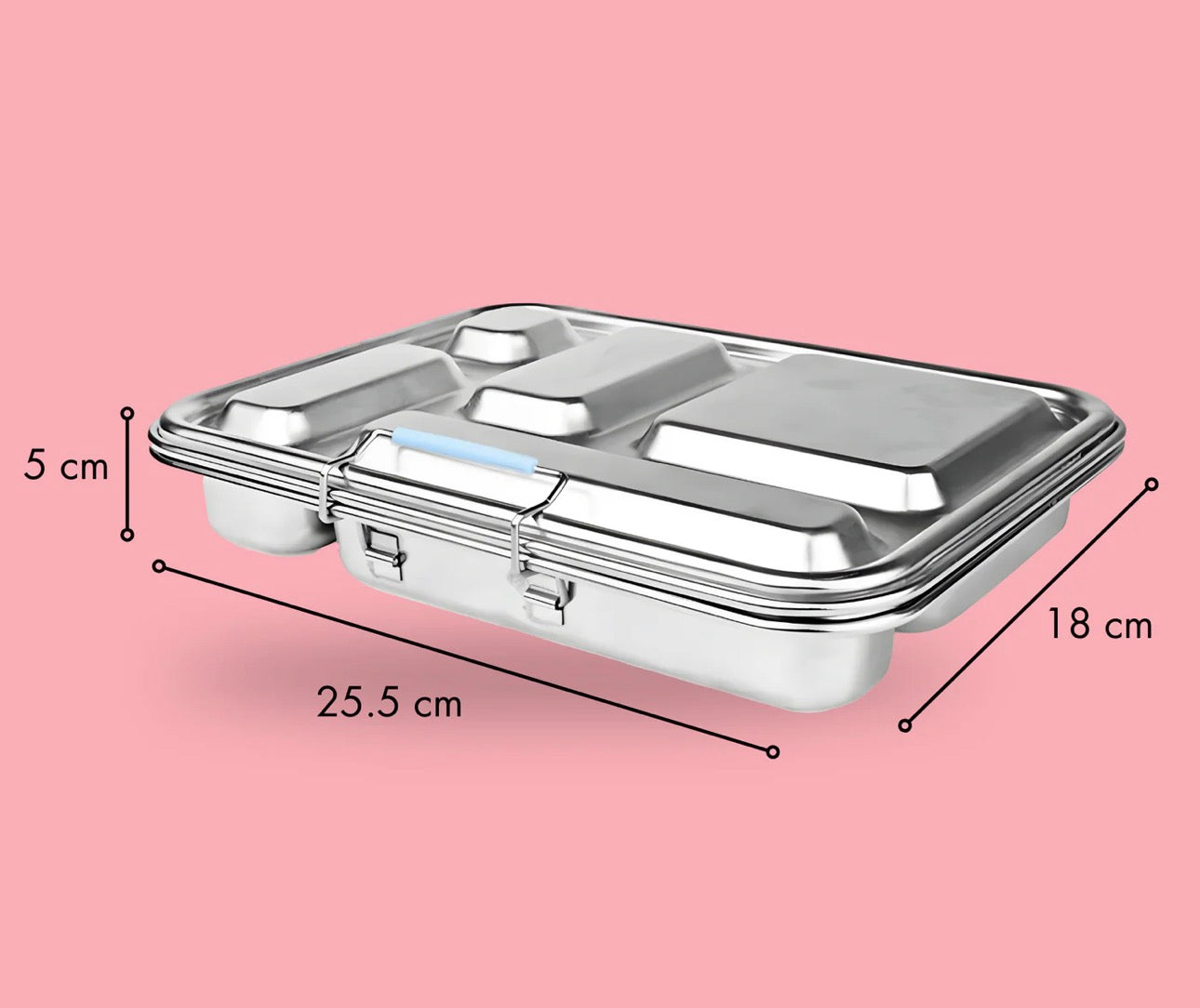 Personalised five Compartment Leakproof Stainless Steel Lunch Box