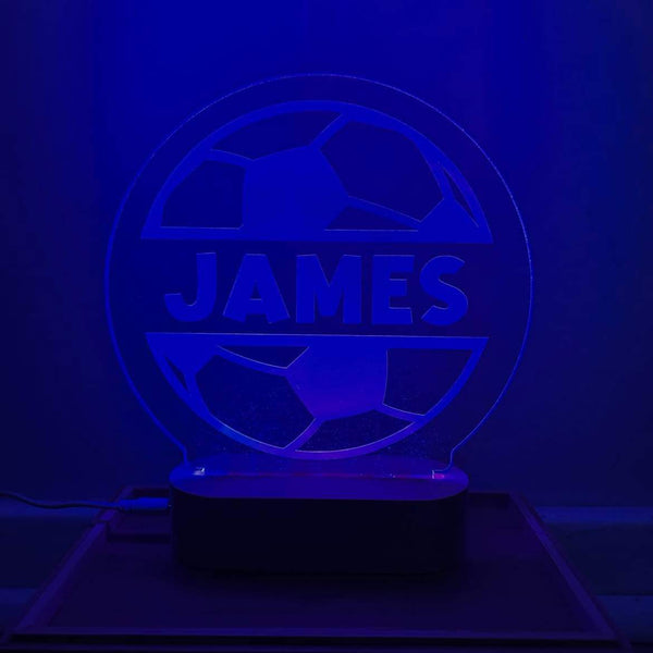 Personalised Night Light - Soccer Ball Acrylic Top