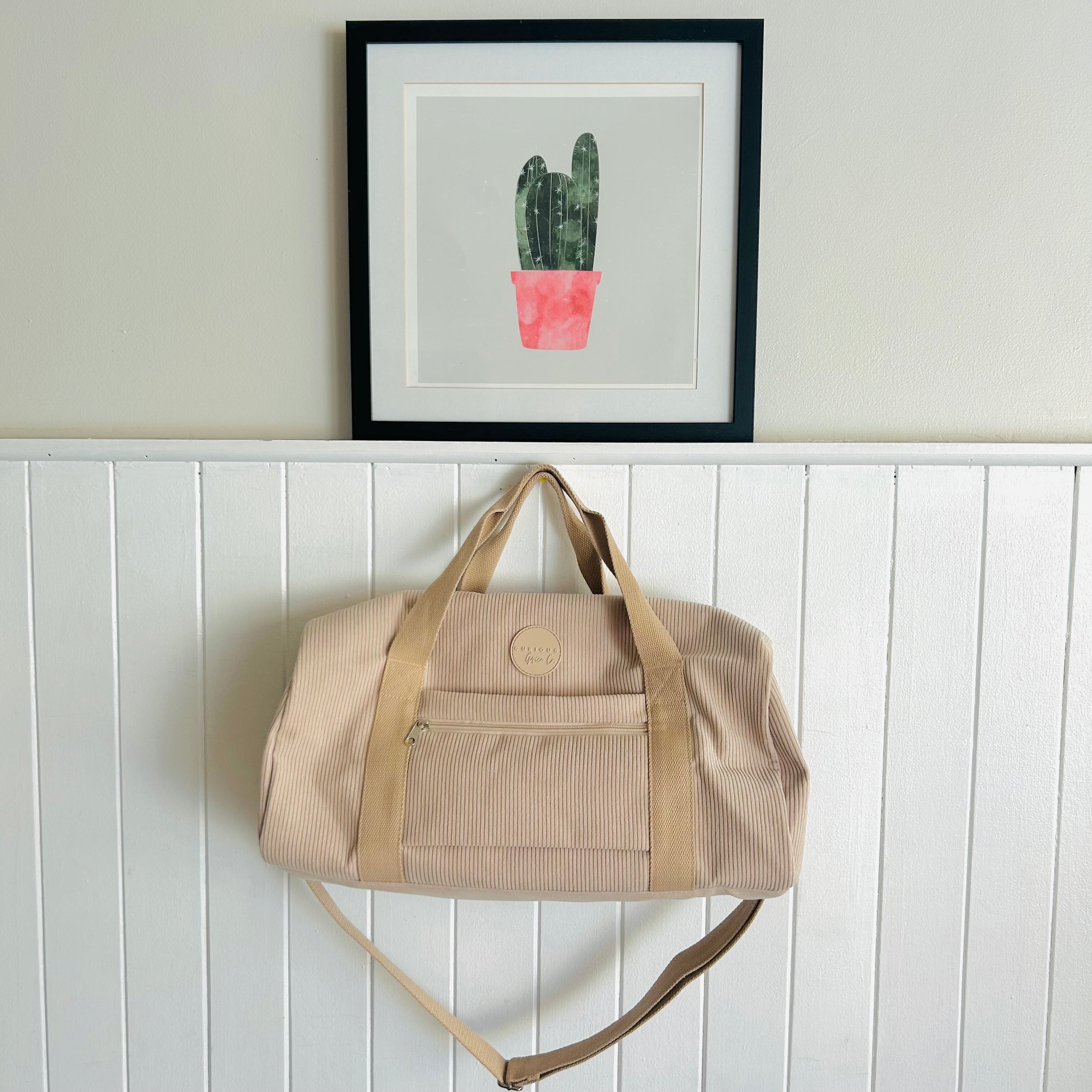 overnight duffle corduroy bags by Curious Grace Co. 