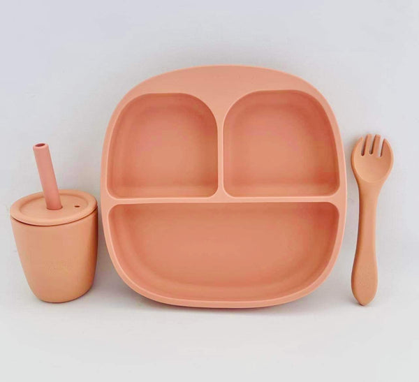 Silicone Plate, Fork and Cup Set