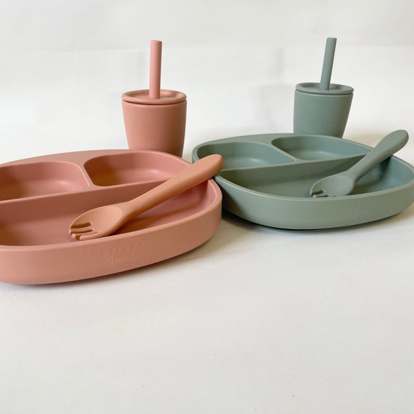 Silicone Plate, Fork and Cup Set