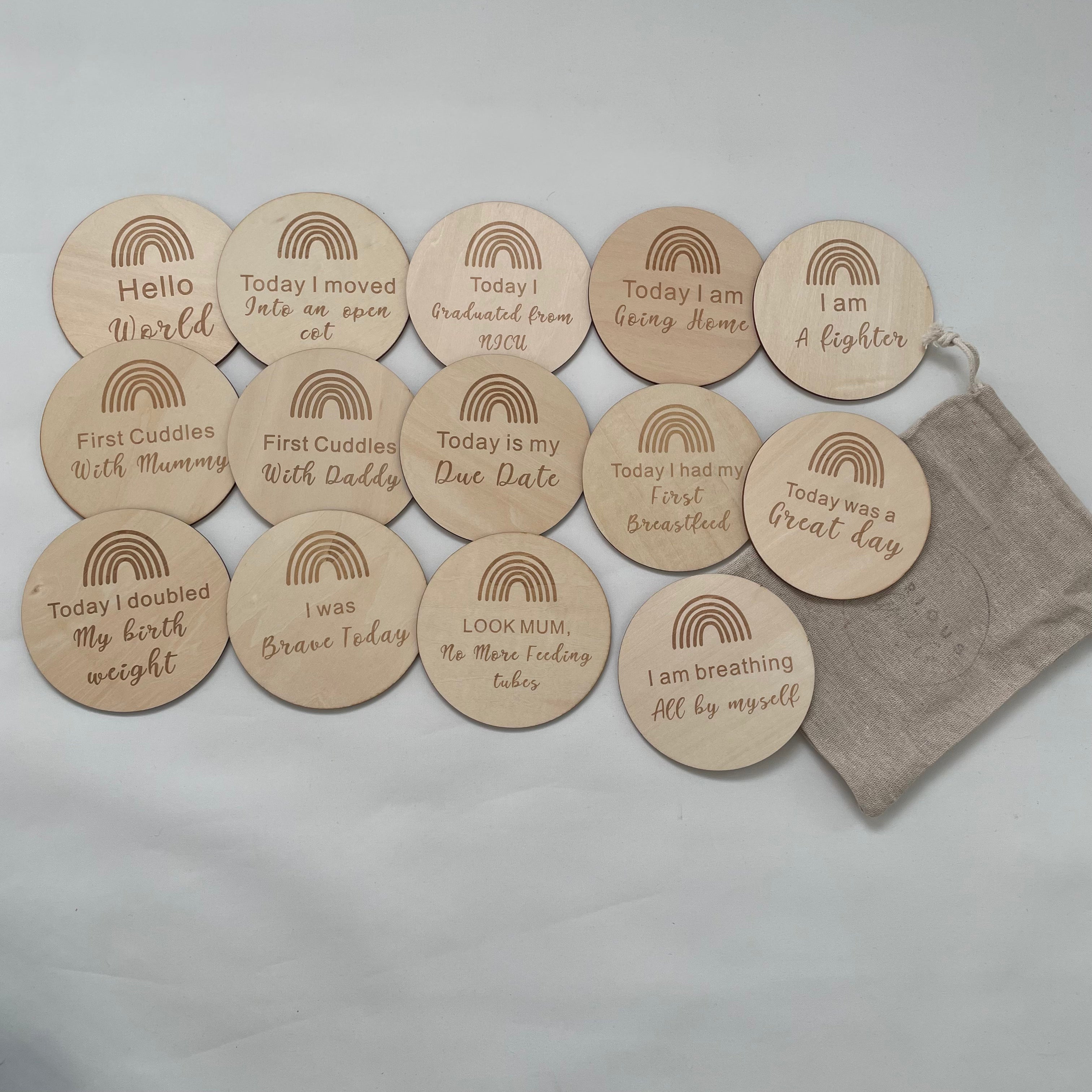 Wooden Milestone Discs NICU