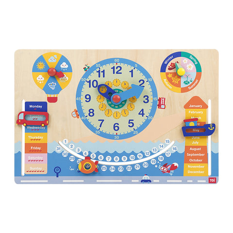 kids calendar and clock, great for kindy kids, fun learning, bright colours