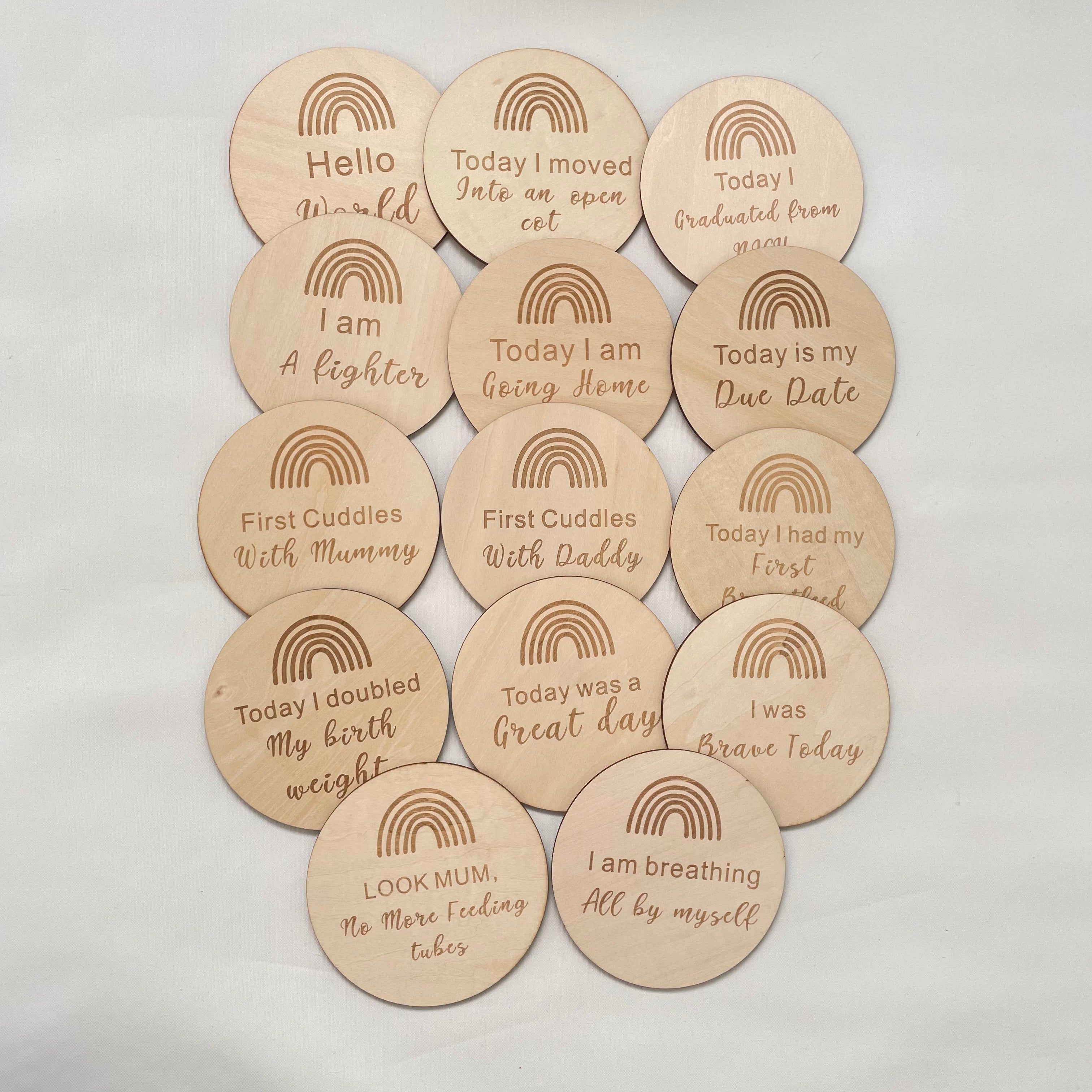 Wooden Milestone Discs NICU