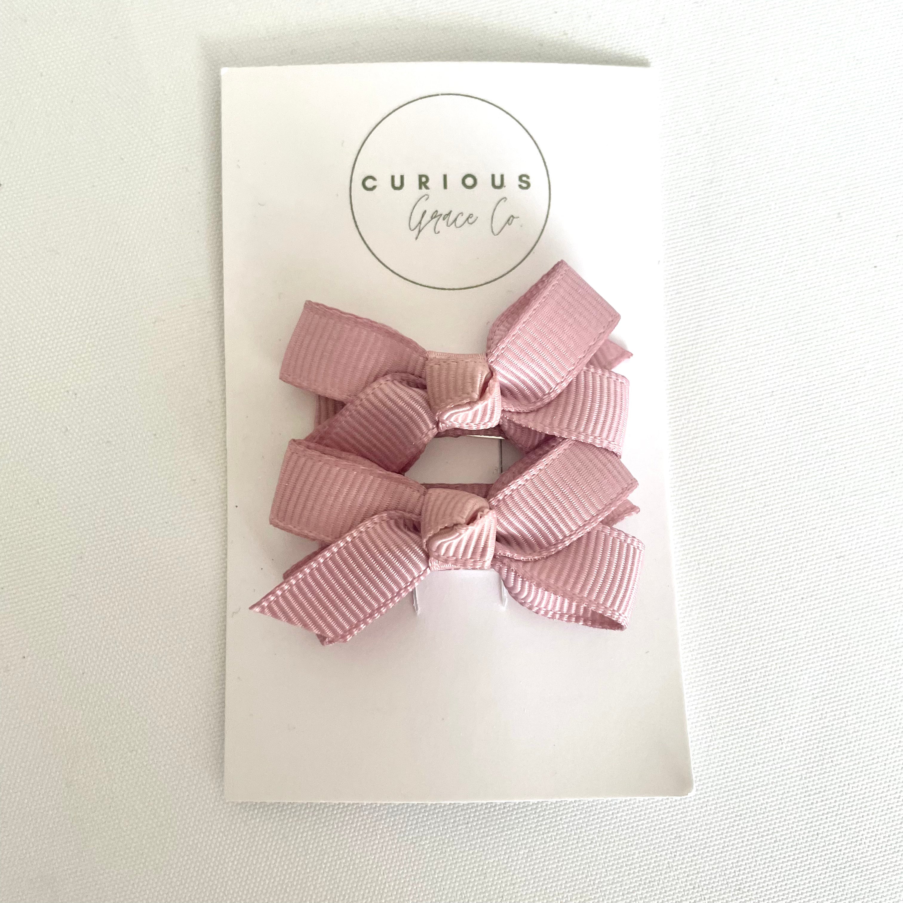 Mini Grosgrain Bow Hair Clips