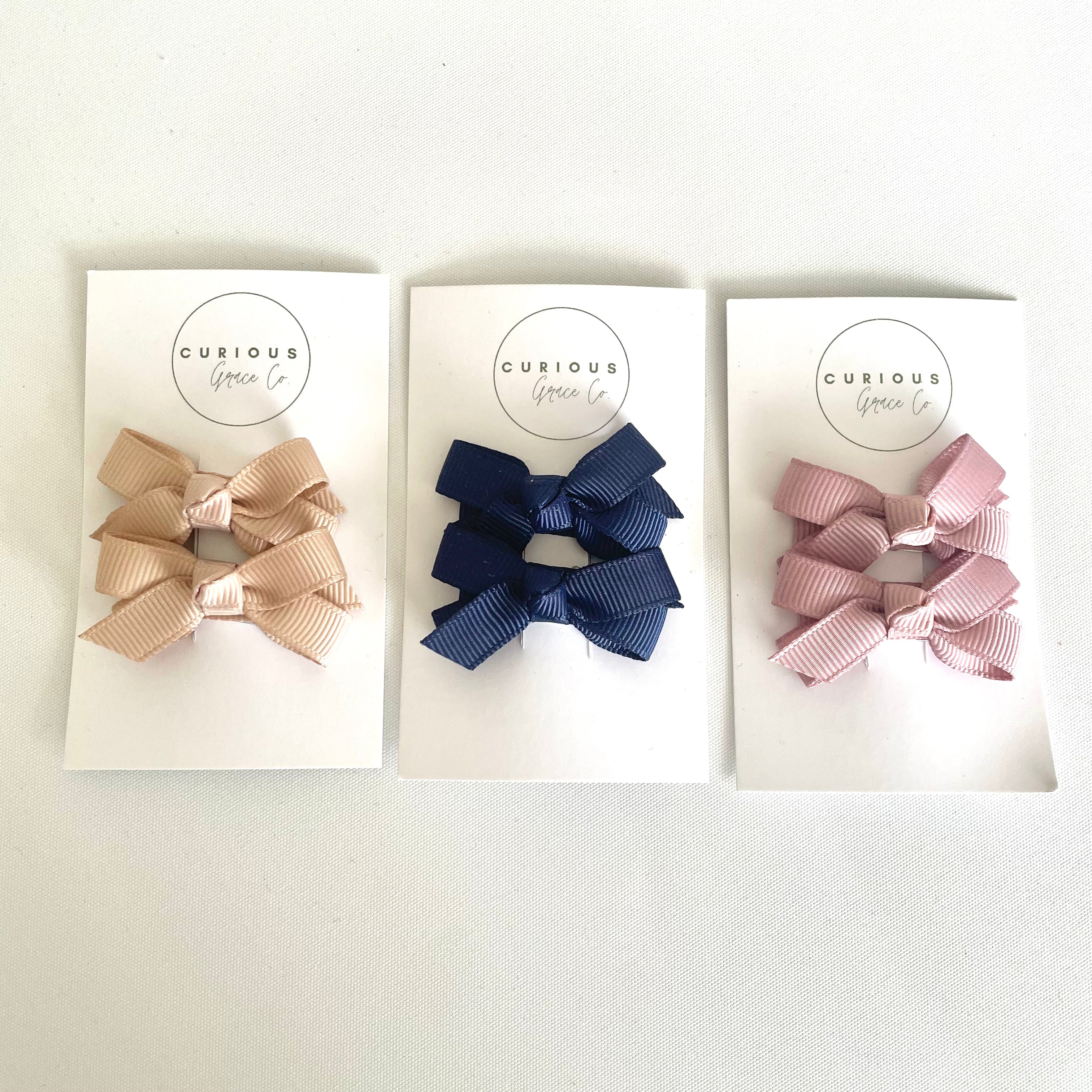 Mini Grosgrain Bow Hair Clips