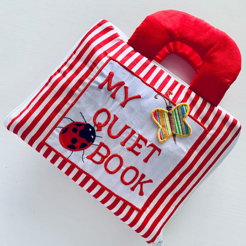 Cloth Activity Book - Quiet Book Red Stripe