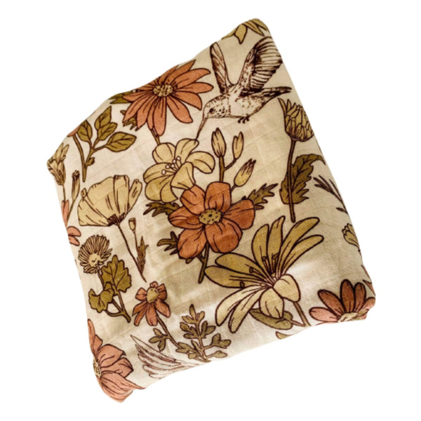 Cotton/ Bamboo Swaddle: Springtime Blooms