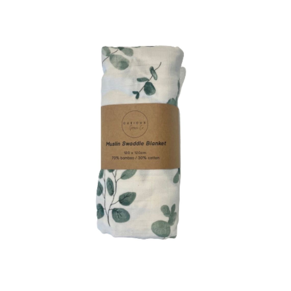 Cotton/ Bamboo Muslin Wrap: Eucalyptus Leaf