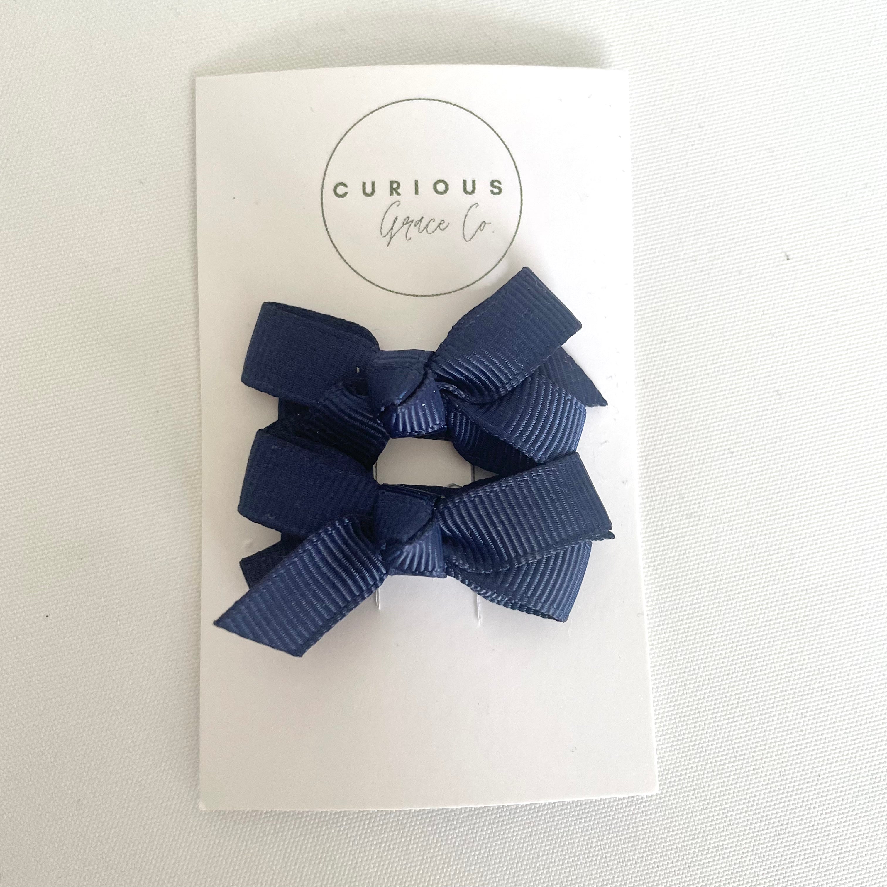 Mini Grosgrain Bow Hair Clips